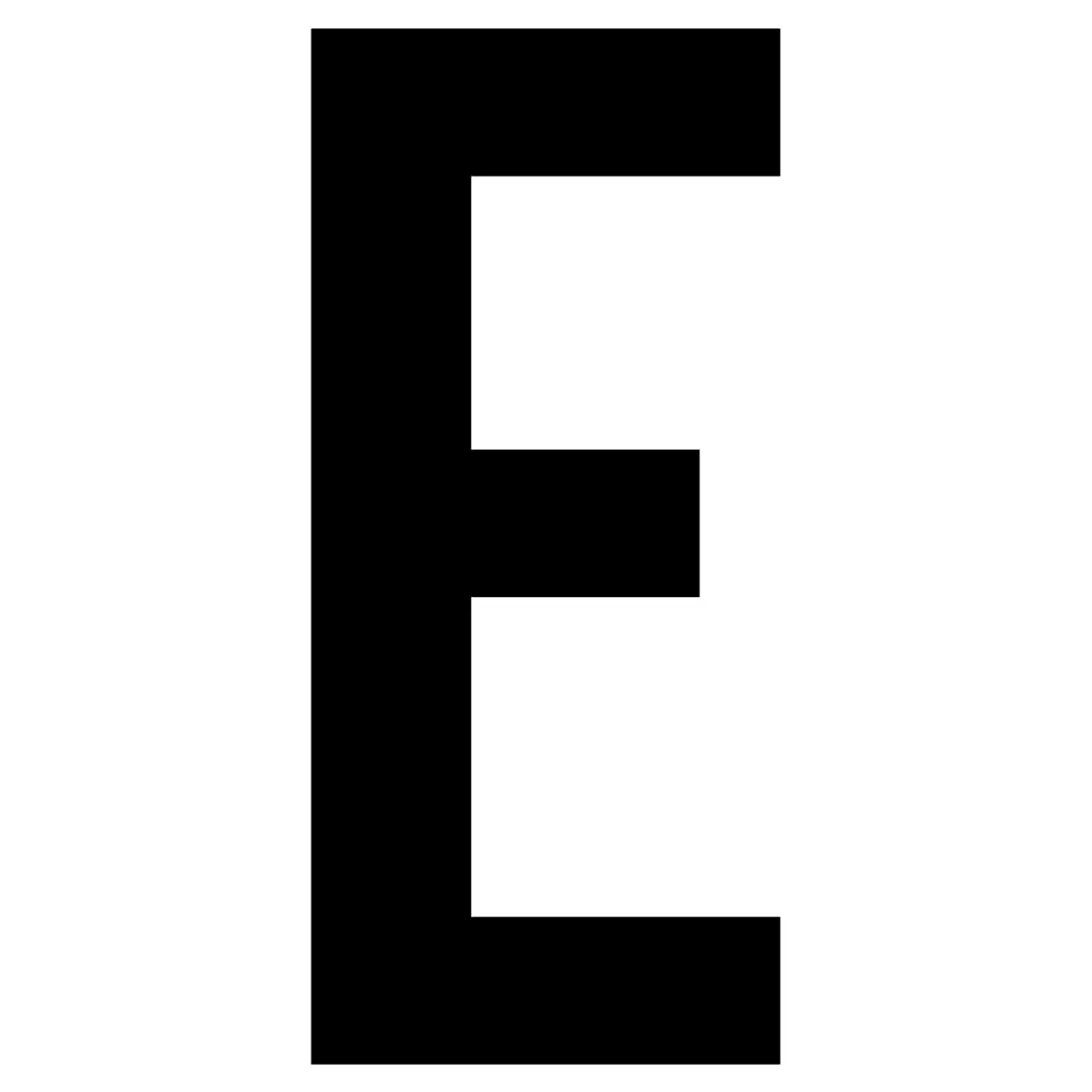 J.J. Keller 61615 Letter E White Vinyl Adhesive Label - 5 in.