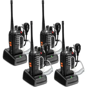 Rechargeable Walkie Talkies Long Range:MT-8S Walkie Talkie with Earpiece, Flashlight, VOX 1500mAh Battery, Walkie Talkies for Adults Business, Hunting Camping Essentials, 4 Pack