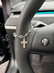 Car Steering Wheel Crystal Pendant Decoration, Luxurious Chain Design, Enhances Car Interior, Multi-Scene Use, Stable and Shiny, Car Trinkets