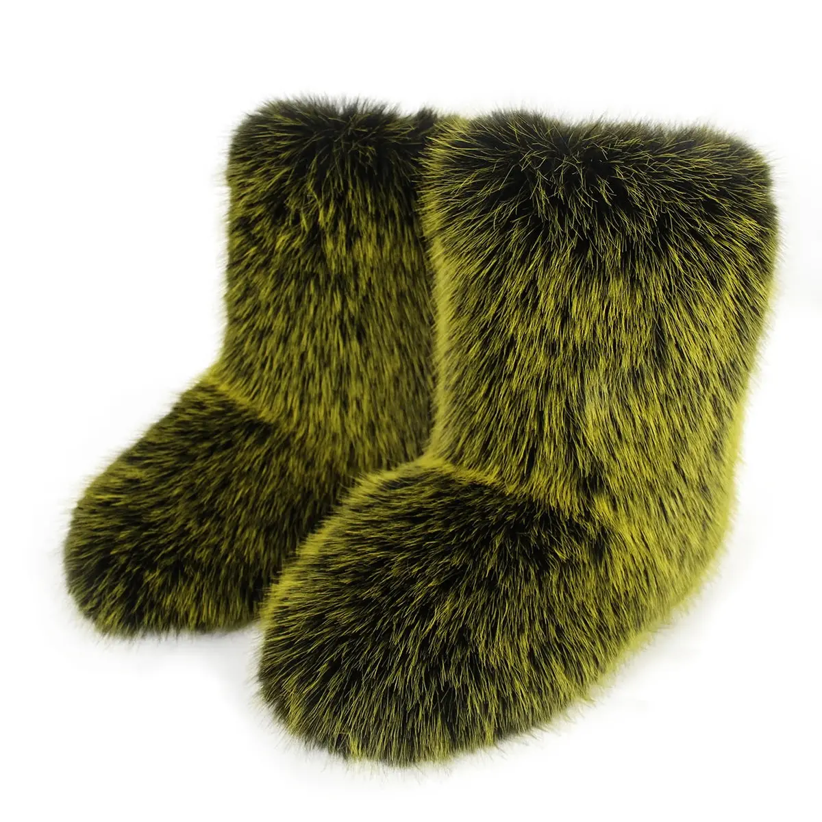 Furry Boot (Green, Orange, & yellow tips)