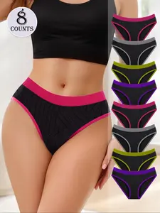 Women's Colorblock Panty, Soft Comfy Breathable Knicker for Daily Wear, Underwear for All Seasons, Womenswear