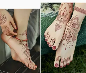 Lace Floral Temporary Tattoo Stickers, Waterproof Henna Mandala Body Art Stickers for Women & Girls