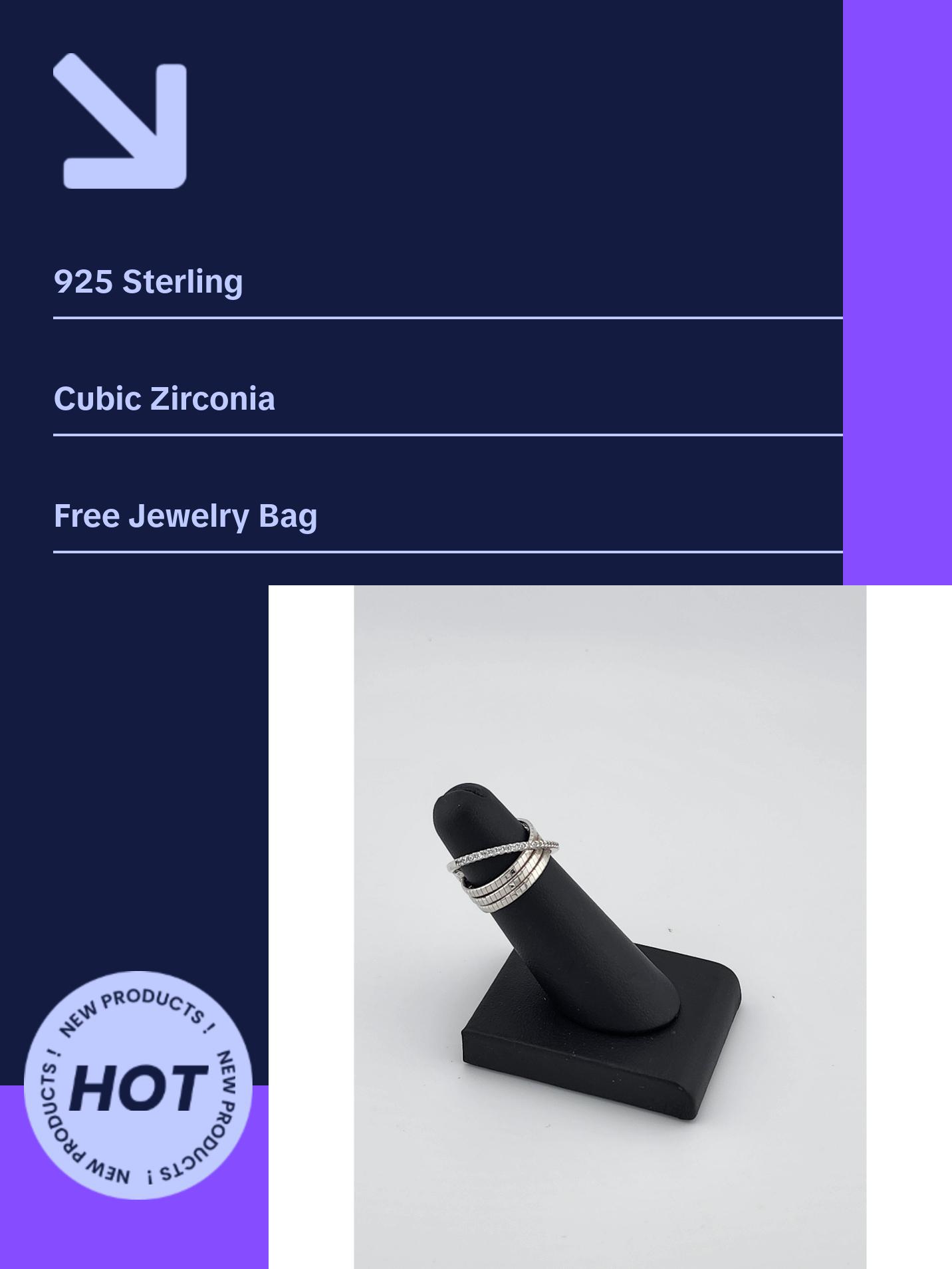 Brand New Sterling Silver 925 CrossOver Ring