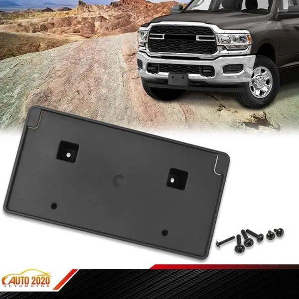Front License Plate Tag Bracket Holder 68362197AA BLK Fit For 2019-22 Ram 2500