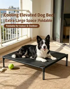 Elevated Cooling Dog Bed, Portable Foldable Raised Pet Cot with Breathable Mesh, Extra Large Size for Camping and Home, Supports Up to 90 lbs, Ideal for Belgian Malinois and All Dog Sizes