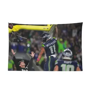 Jaxon Smith-Njigba JSN Dunk Touchdown Celebration Iconic Moment Wall Flag - Celebrate Sports History with Teamwork Excellence and Collaboration Tribute Decor Tapestry Bedroom Dorm