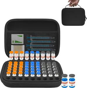 3ML Peptide Case – 63-Slot Peptide Organizer with Mesh Pocket, Fits 3Ml Bottles, Peptide Storage Case for Fridge (Bag Only) WIKSRY