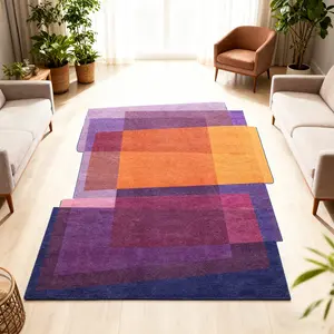 Rainbow Wave Texture Asymmetrical Rug, Trendy Geometric Decorative Mat, Nordic Style Home Living Room Bedroom Entrance Non-Slip Artistic Carpet