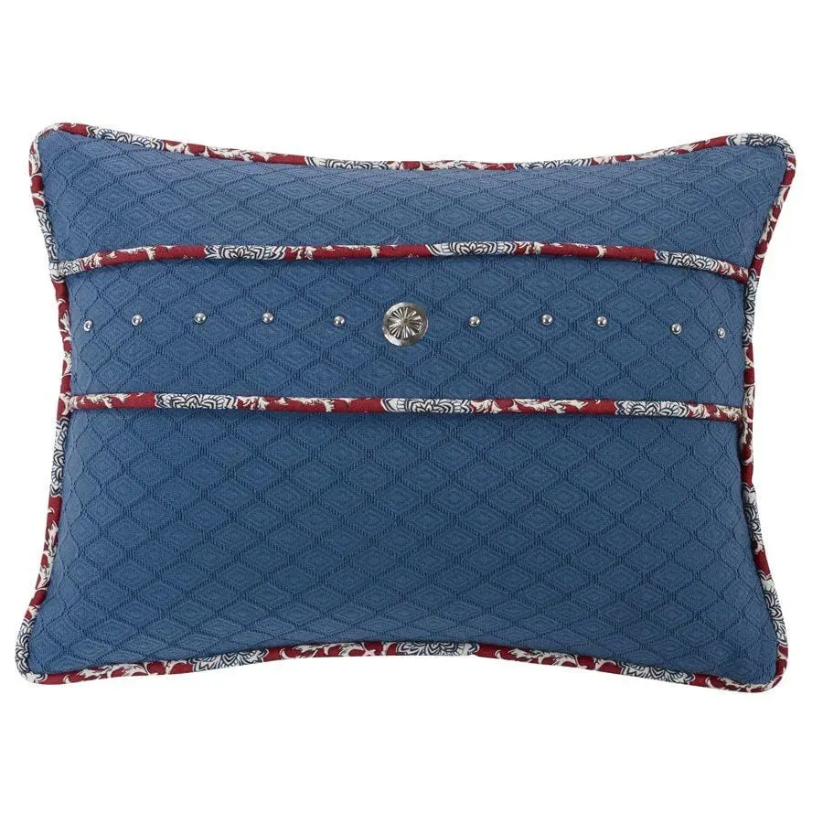 Blue Pillow w/ Concho & Stud Trim