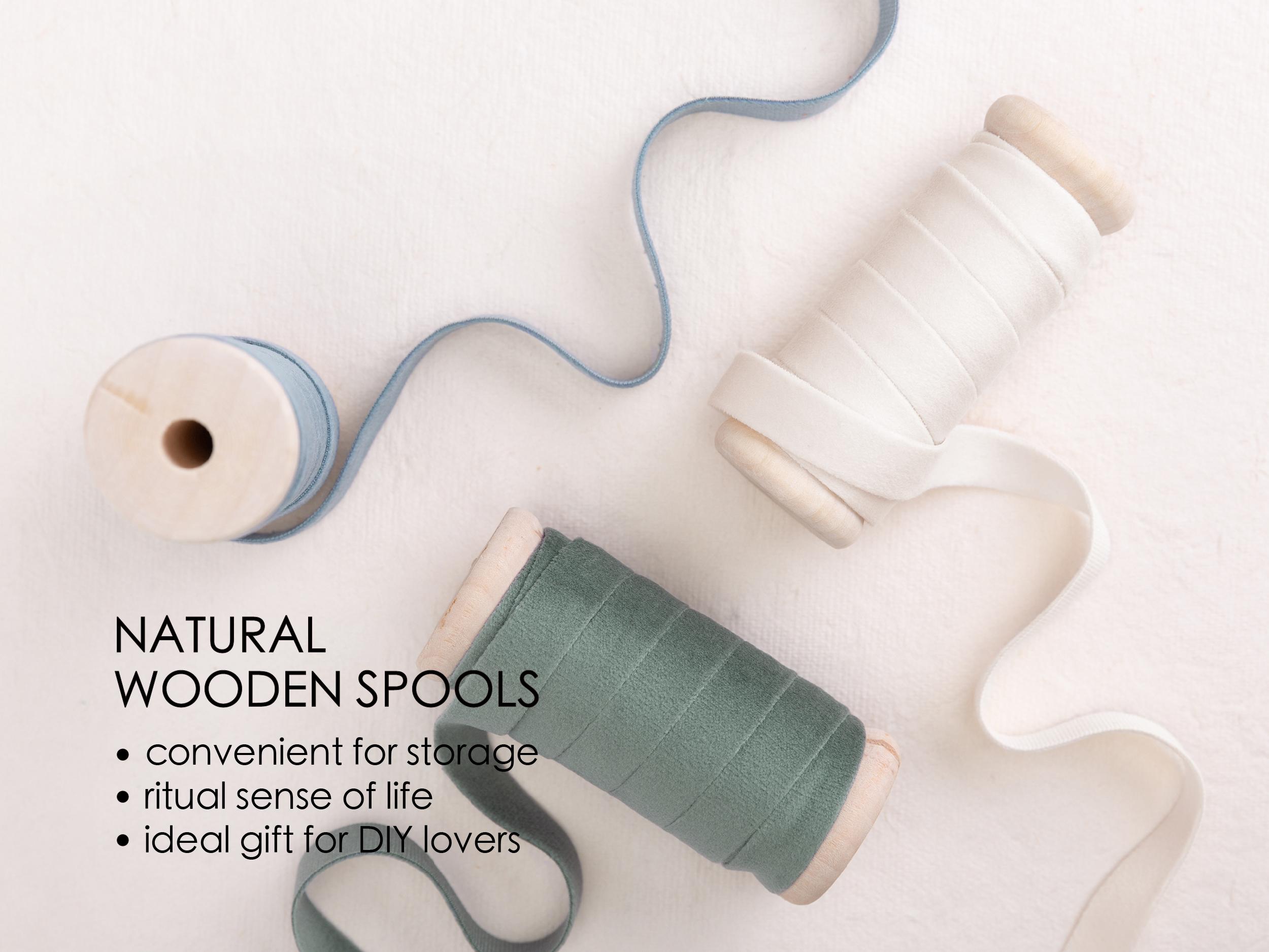 Vitalizart Velvet Ribbon Dusty Green Blue 3/8" x 15 Yd Fabric Trim 3 Rolls * 5 Yd for Christmas Wreath Decoration Craft Ornaments Gift Wrapping Bows