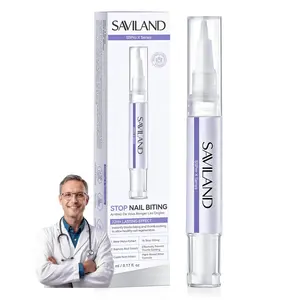 SAVILAND Nail Biting Deterrent – Extra Bitter Formula to Stop Thumb Sucking & Nail Biting for Kids and Adults, No-Bite Nail Polish for Nail Care, Easy Application Treatment (5ml)