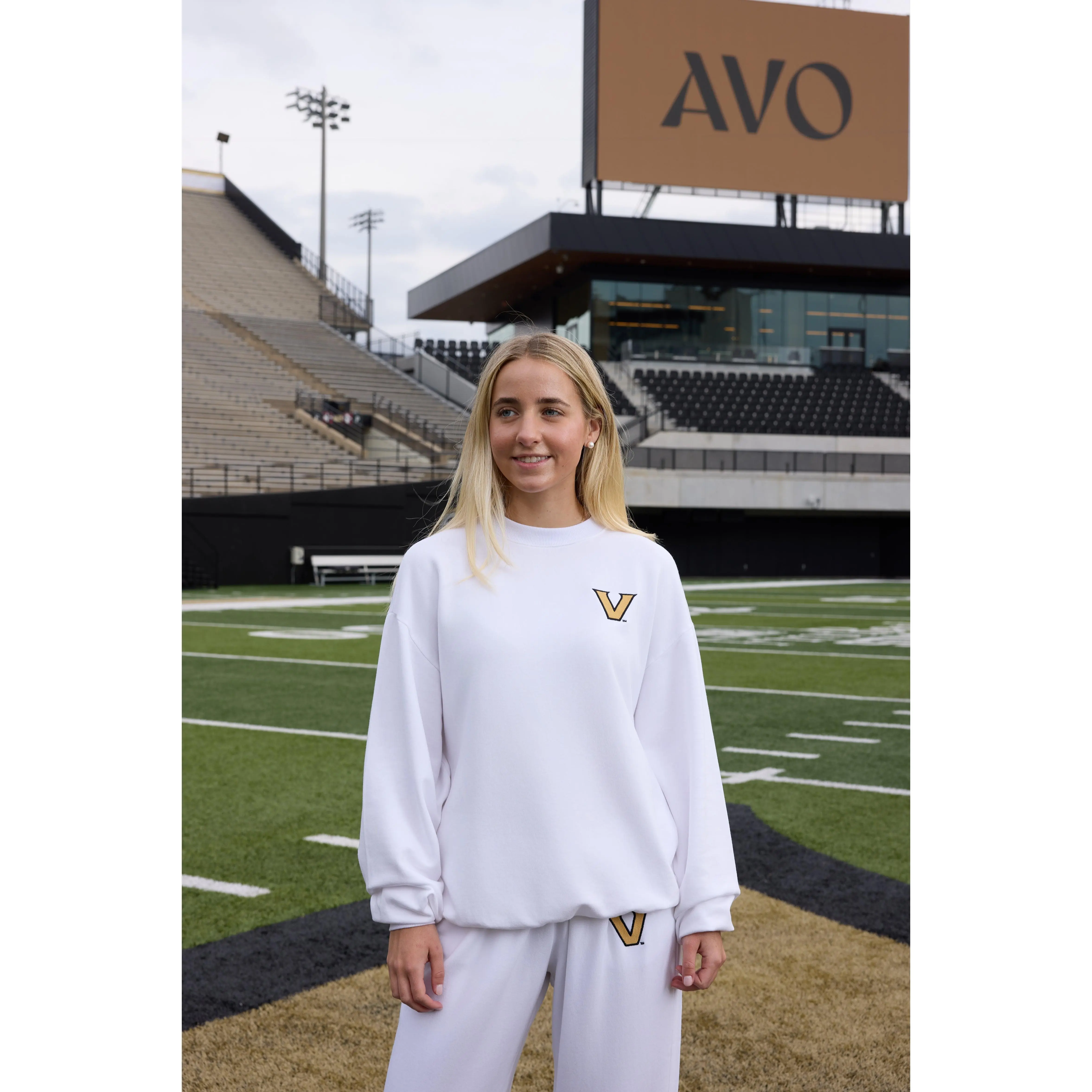 VANDY Logo Softest Fleece Crewneck Womens Sweatshirt