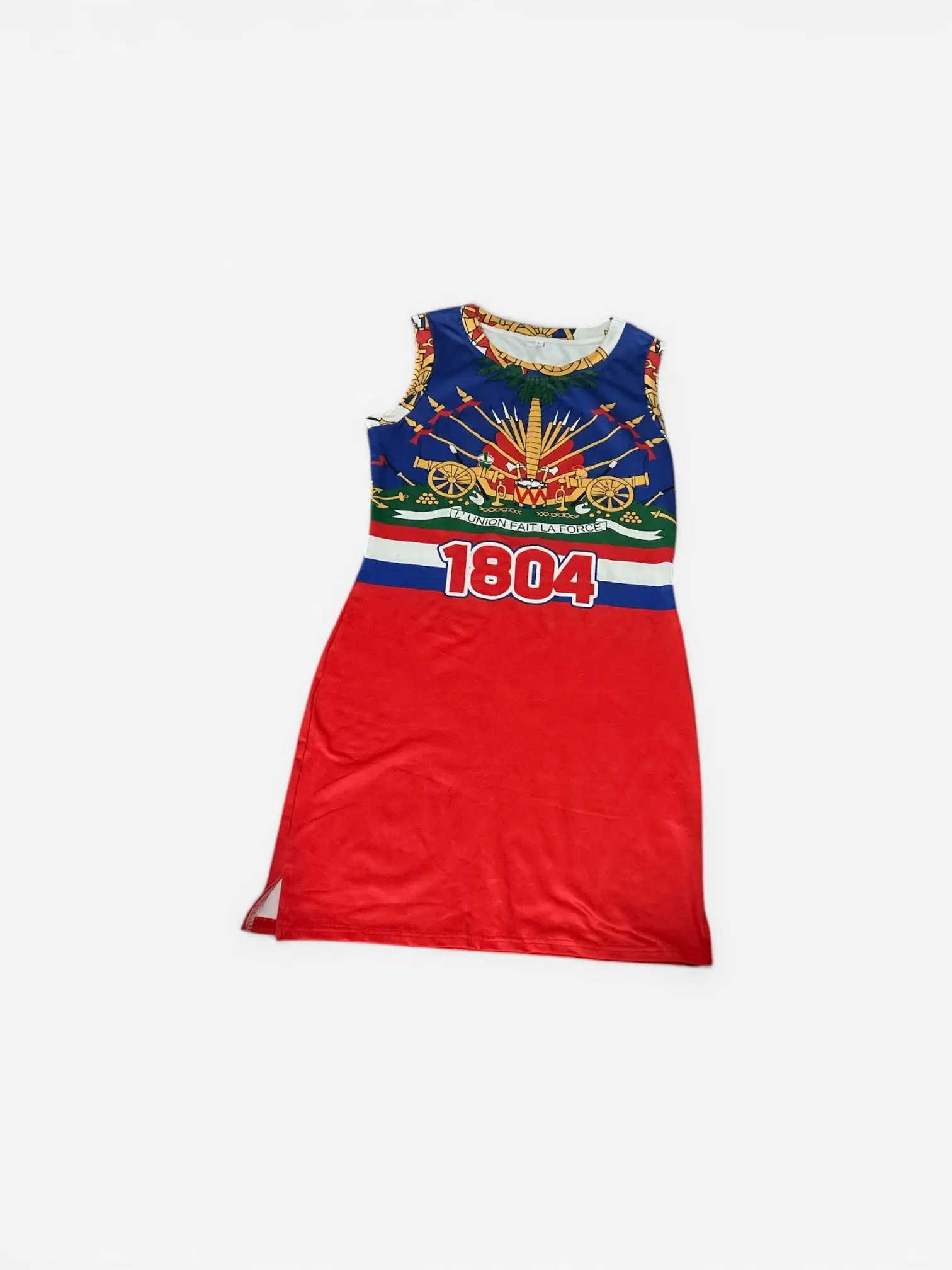 Haiti 1804 Women’s Stretch Dress – Haitian Pride Body Fit Dress (Blue/Red)
