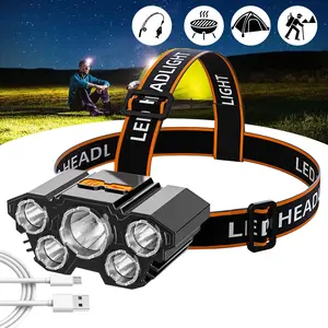 4 PCS Headlamp Flashlight, Lumen Ultra-Light Bright LED Rechargeable Headlight, Waterproof Motion Sensor Head Lamp,4 Modes for Outdoor Camping Running Hiking Fishing,Christmas gift