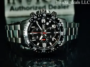 Rare NEW Invicta Men's 45mm Specialty PILOT Chronograph COMBAT TRIPLE BLACK Stainless Steel Watch