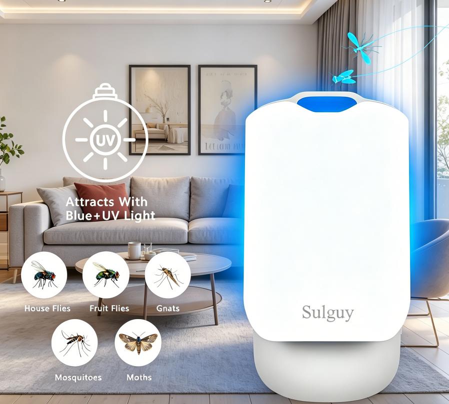 Sulguy Plug-in Flying Insect Trap, Indoor Bug Zapper for Mosquitoes, Flies & Gnats, with 2 Refill Cartridges, Ideal for Home, Office & Hospital Sulguy Plug-in Flying Insect Trap, Indoor Bug Zapper for Mosquitoes, Flies & Gnats, with 2 Refill Cartridges, Ideal for Home, Office & Hospital