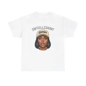 Gemini Girl Portrait Tee | Zodiac Hat Illustration