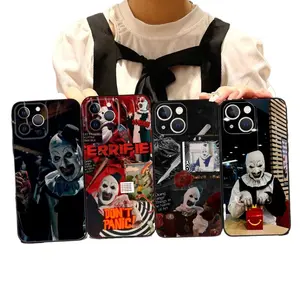 Terrifier Art The Clown Phone Cases for IPhone 17 Promax Pro Air 16 15 14 13 Black Soft Touch Silicone Protective Cover Protection