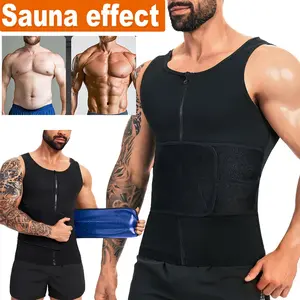 Menswear Waist Trainer Vest with Zipper Workout Tank Top Shirt Gym Activewear Sauna Suits Sports Sweat Body Shaper Shapewear Exercise Compression Belt Clothes Jacket Garment Bestie Gamis