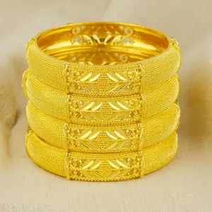 African Golden Women's Wheat Ear Bracelet India Middle East Nigeria Wedding Luxury Plated Jewelry Brazil Bracelet