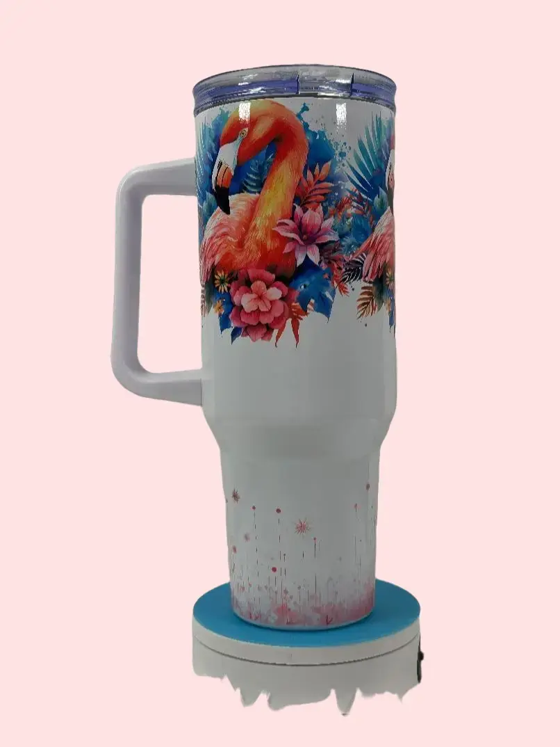 40 Oz. Pink Flamingos Tumbler