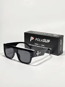 Men's Square Frame Sunglasses, Criss Cross Design, Pop Art Print, UV Protection, Casual Style, Full Rim, PC Material, Non-Color Changing, Outdoor Sunglasses, UV Blocking Sunglasses