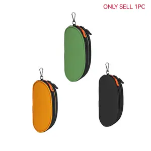 Double Eyeglass Case Soft Portable Zipper Sunglasses Bag with Keychain Clip for Men Women, Travel-Friendly Glasses Holder, Portable Sunglasses Organizer