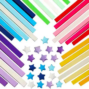 2700 Sheets Origami Star Paper Strips Double Sided Lucky Star Decoration Folding Strips DIY Hand Crafts Paper Art Crafting Supplies