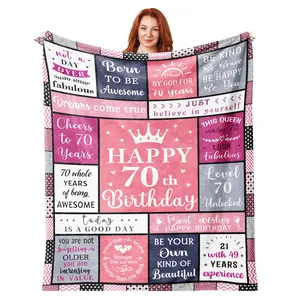 1PC 70th birthday gift throw blanket for women, 70th birthday gift blanket for women, 70th birthday decorations, 70th birthday gifts, 70th birthday gift ideas