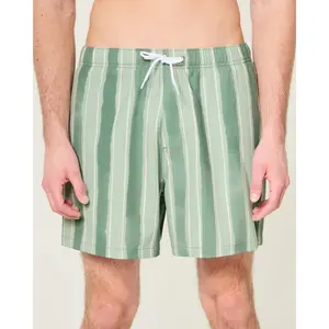 Hollister Mid-Thigh Seersucker Swim Trunks