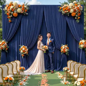4pcs Luxe Floor-Length Draped Backdrop Curtains - Soft & Y, Non-Transparent | Elegant Photo & Wedding Ceremony Decor for Birthdays, Christenings & Parties