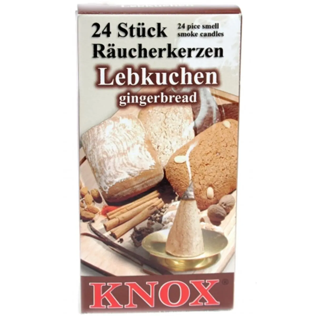 KNOX 013250 Large Gingerbread Scented Incense - 24 Pieces, 9H x 2.5W x 0.75D in, Aromatic Smoke Home Fragrance Supply for Home Burners, 9 H X 2.5 W X.75 D In.