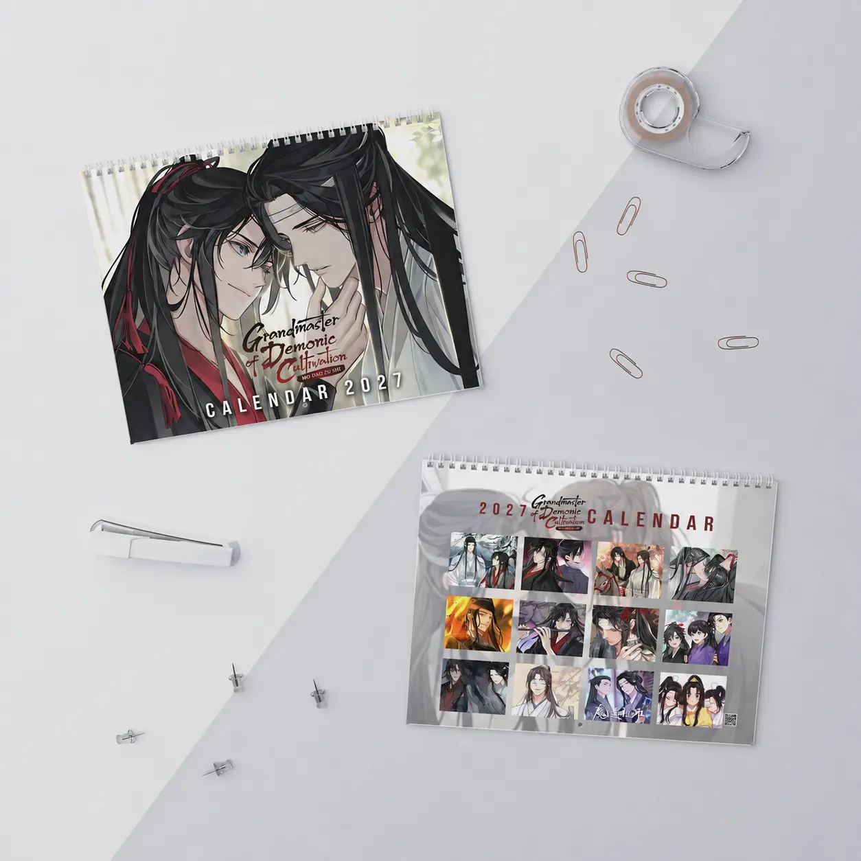 2027 MDZS Grandmaster of Demonic Cultivation Calendar Manhua Novel Wall Calendar 2027 Home Decor Includes Centered Hole for Hanging