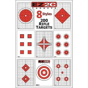 200 EZ2C Targets 8 Rifle Styles Package Paper Shooting Targets for Range 11”x17” USA MADE