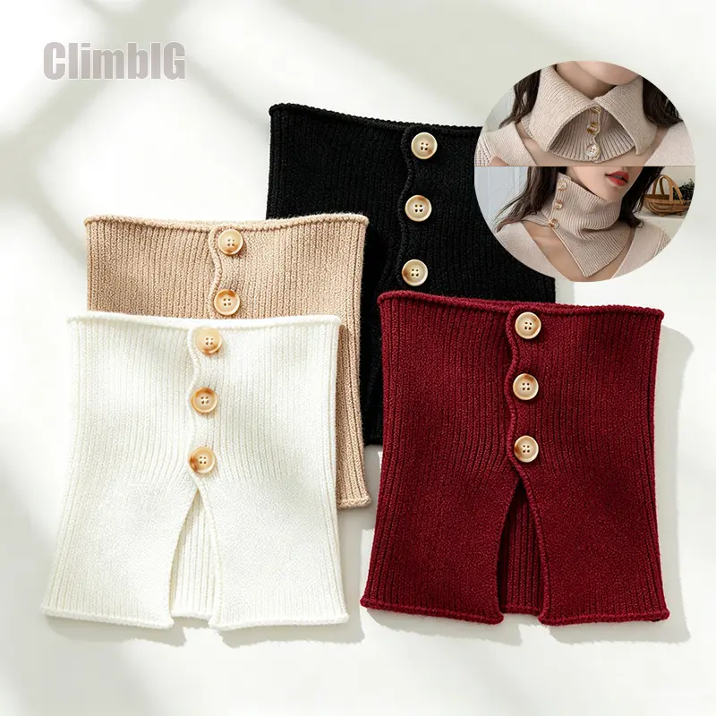 1/2PCS Women’s Detachable Fake Collar, Button-Up Layered Neck Warmer Scarf, Soft Mock Neck Sweater Collar Insert, Versatile Fall Winter Fashion Accessory for Sweaters, Shirts, Dresses Cardigans, Cozy Outfit Layering Essential,Outdoor