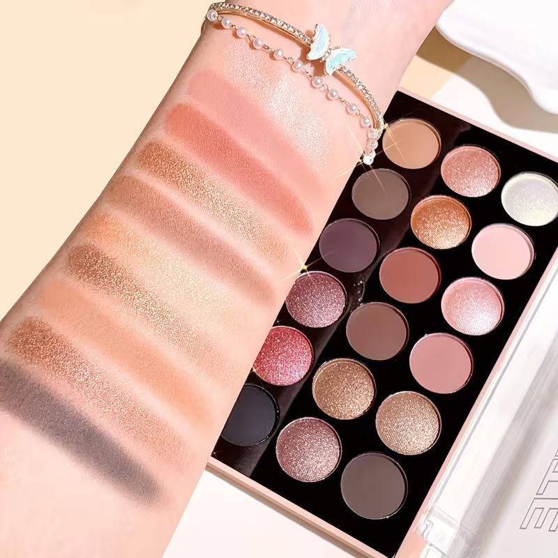 18-Color Eyeshadow Palette – Matte & Shimmer, Waterproof & Sweat-Proof | Ultra-Pigmented, Long-Lasting, Perfect for Everyday & Glam Looks Makeup Cosmetic Makeup