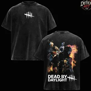 Dead By Daylight Killers Graphic Tee, The Huntress Trapper Wraith Spirit Merch, Horror Game Vintage Washed, Oversized Heavyweight Cotton T-Shirt, DBD Survival Streetwear, Scary Video Game Apparel, Fan Gift 8MI