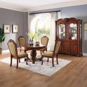 Acme 64170-77 Astoria Grand Chateau De Ville II 5 pc Cherry Finish Wood 48" Round Oval Dining Table Set with Matching Chairs