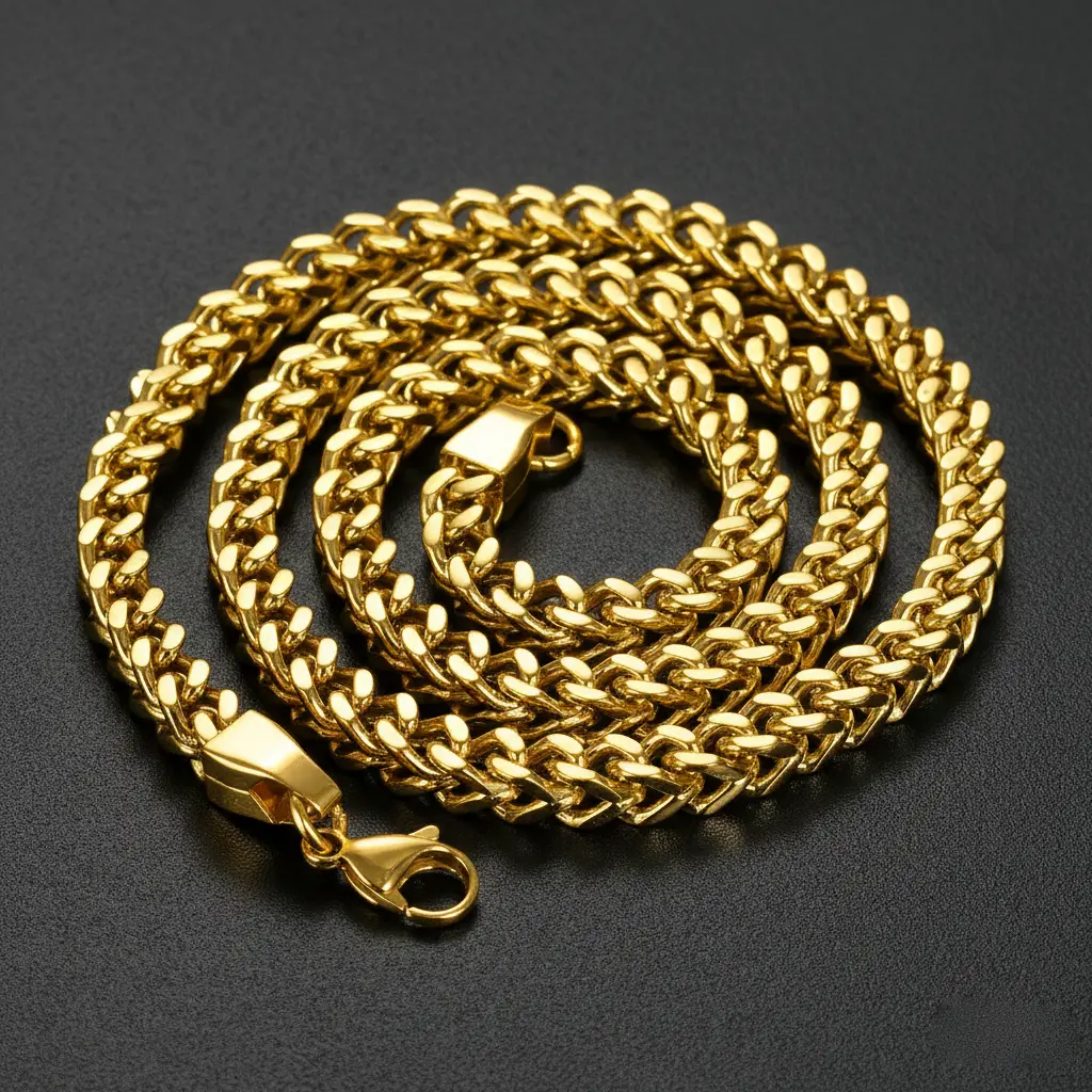 MaxBling81 Unisex Hip Hop Rapper Box Cuban Link Necklace, 316L Stainless Steel Chain for Daily Wear, Gold/Silver Plated - 6mm/8mm, 30 Inches, Stainless Steel Necklaces, Box Chain, Chain & Link