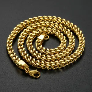 MaxBling81 Men's 316L Stainless Steel Hip Hop Rapper Style Box Cuban Chain 6mm & 8mm 30" Gold / Silver Plated High Polish Fashion Jewelry