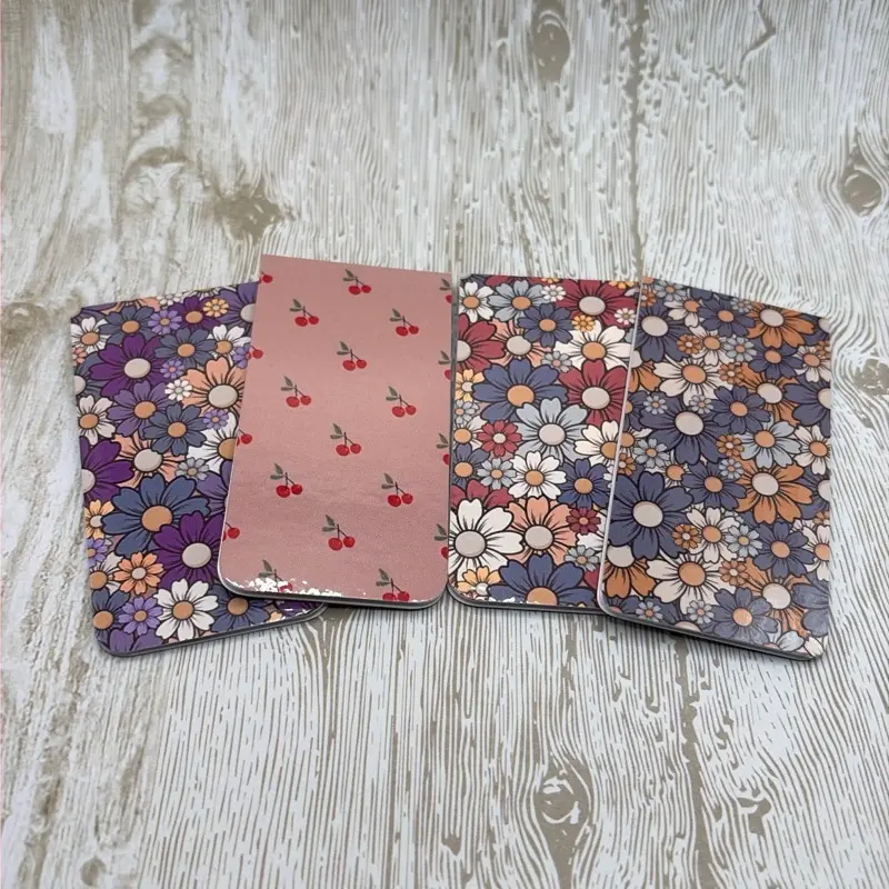 Fall Magnetic Bookmark | Floral Magnetic Bookmark | Purple, Pink & Blue Wildflowers | Mocha Cherry Autumn Bookmark | Book Lover Gift