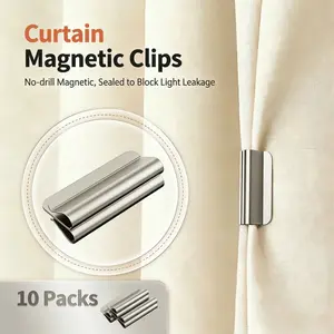 Magnetic Curtain Closure Weights - No-Sew Detachable Curtain Magnets for Light Leaking, Home & Dorm Window Treatment Accessories (Pack of 10/20) Organiser Organiser