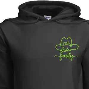 Tanks Rodeo Family Hoodie - Black with Lime Green Logo - Comfortable & Stylish for Everyday Wear