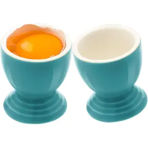 2 Pcs Colorful Ceramic Egg Cups Porcelain Egg Holders for Hard Boiled and Soft Boiled Eggs Suitable for Restaurant Kitchen Parties Dinning