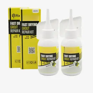 Tile Grout Repair Kit, White Grout Filler Tube 8 oz, Grout Repair Renews, Fast Drying Repait Kit, Grout Sealer for Floor Tile - Spatula Included (2xWhite)