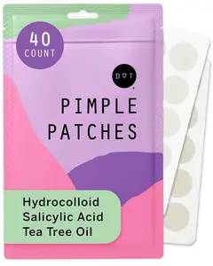 Dot Pimple & Zit Patches for Face – All-Natural Custom Triple-Action Formula Absorbs, Clears & Brightens Acne Spots with Hydrocolloid, Vitamin C, Tea Tree Oil & Salicylic Acid (10mm, 40ct)