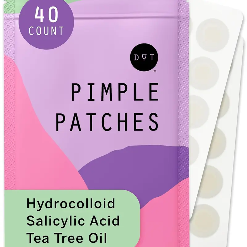 Dot Pimple & Zit Patches for Face – All-Natural Custom Triple-Action Formula Absorbs, Clears & Brightens Acne Spots with Hydrocolloid, Vitamin C, Tea Tree Oil & Salicylic Acid (10mm, 40ct)