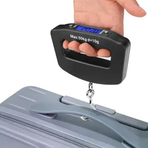 1 Handheld Luggage and Car Scale with Backlit LCD Digital Display | Portable Hanging Scale, 0.1/50kg/110lb Capacity, Mini Electronic Scale, Suitable for Travel, Car Beauty, Luggage and Weight Measurement (Excluding Battery)