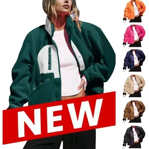 JovenPara Womens Fuzzy Fleece Jacket Long Sleeve Winter Short Coats Warm Button Down Sherpa Fleece Jackets Shacket