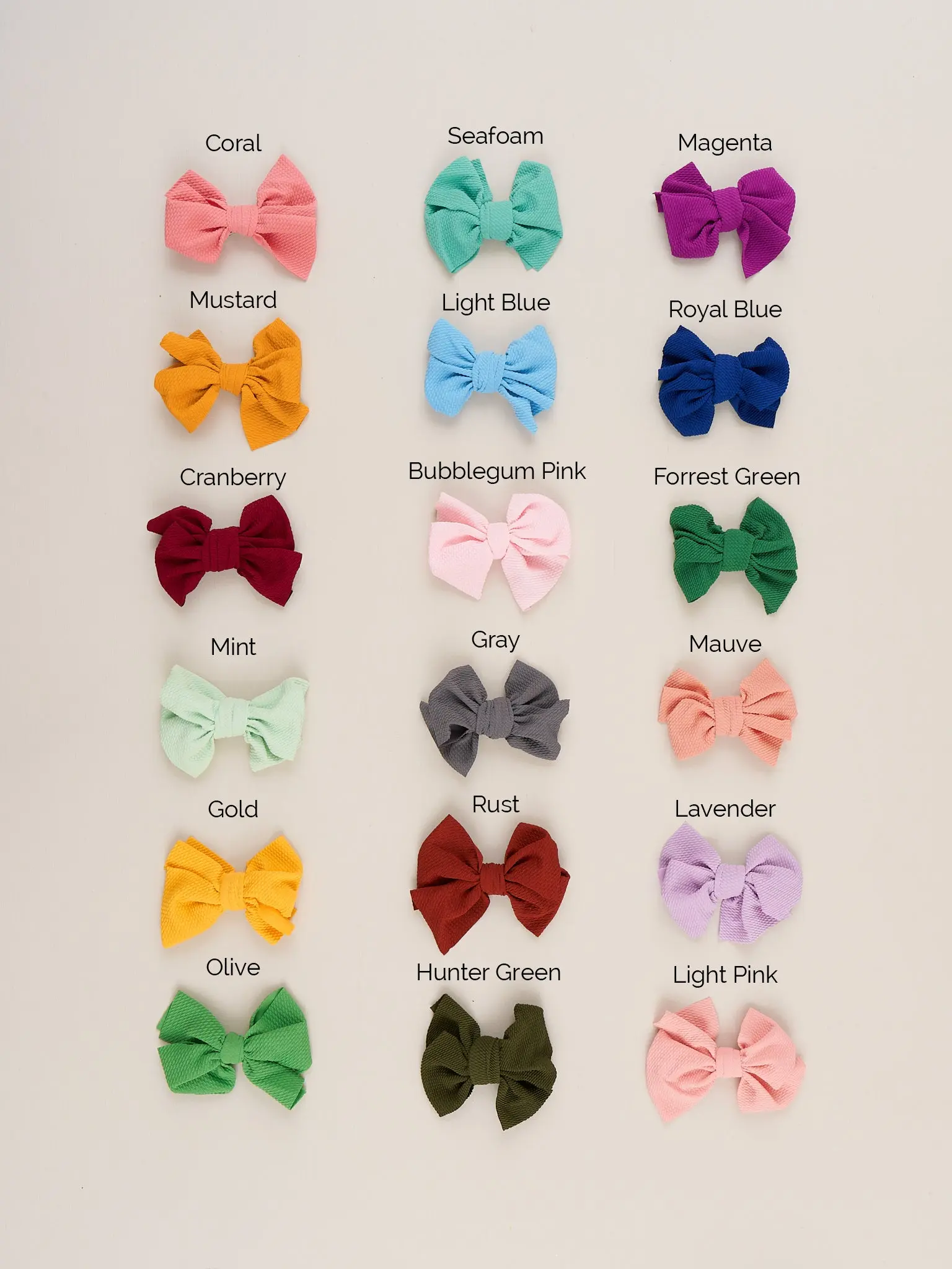 Waffle Bow 6 Inch - 16 Colors Available